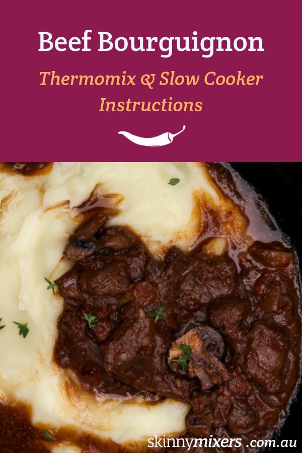 Red meat Bourguignon Thermomix Recipe by Skinnymixers
