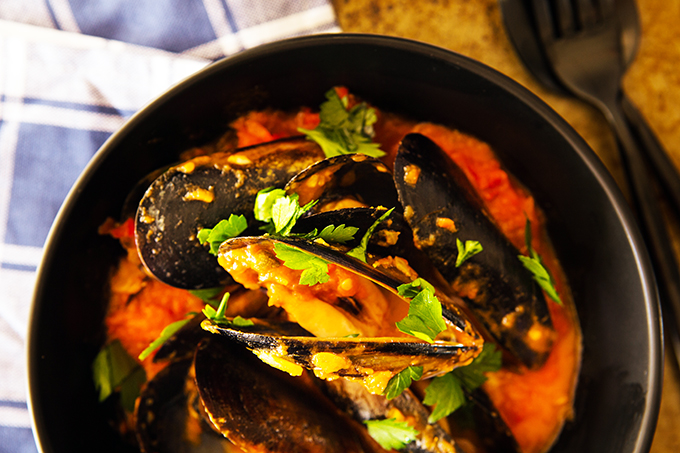 skinnymixer’s Chilli Mussels