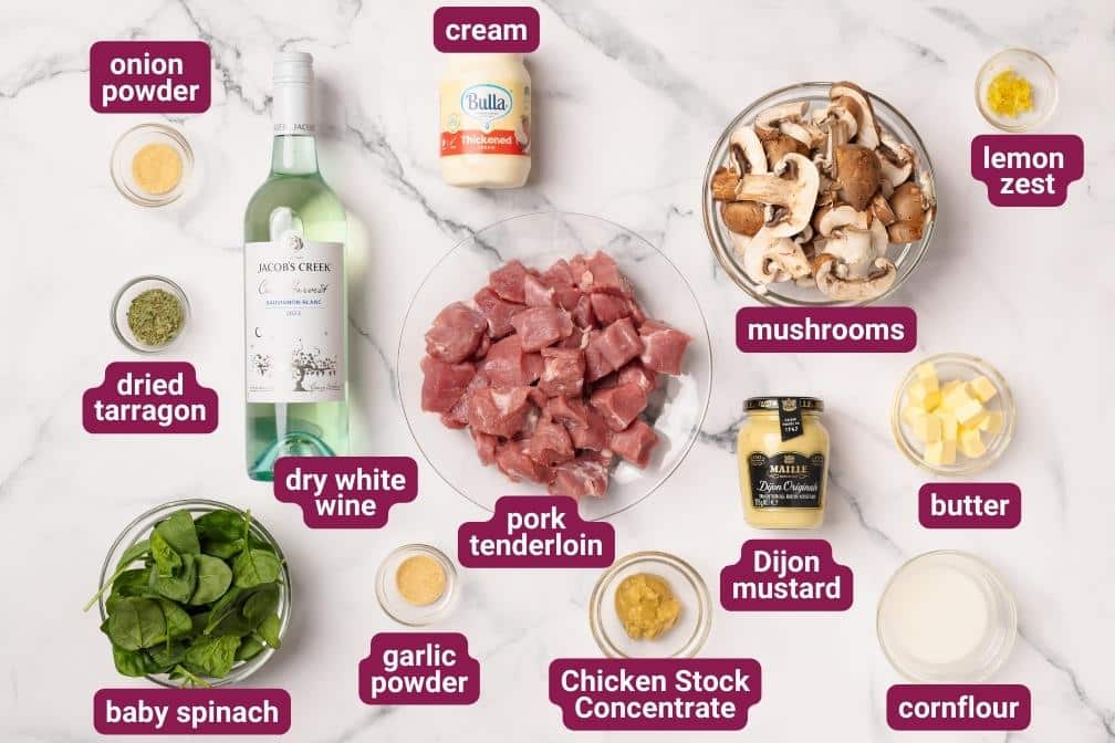 Creamy French Pork Ingredients