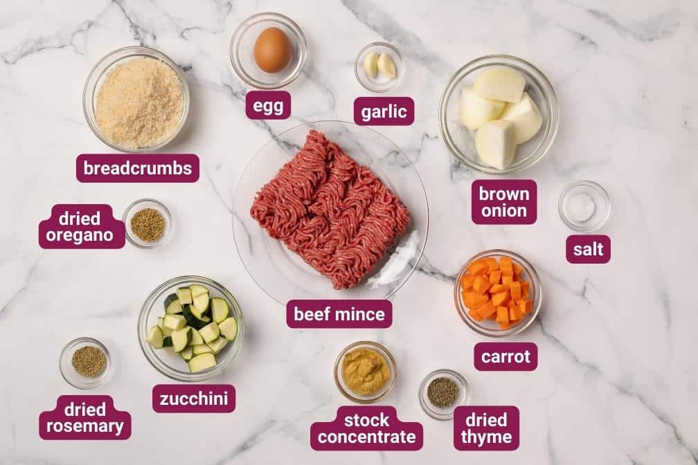 Hidden Veg Rissoles Ingredients