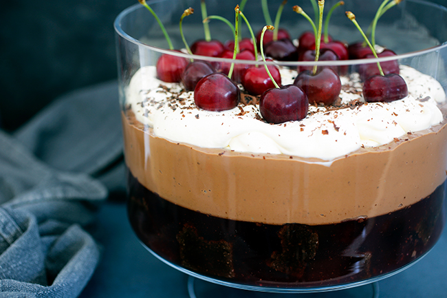 black forest trifle with jelly