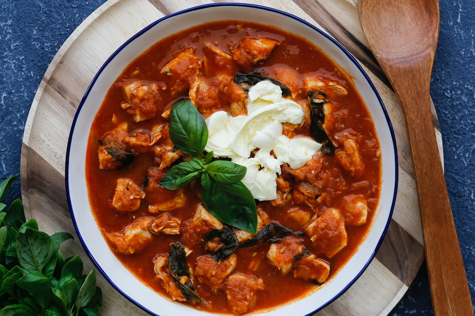 Caprese Chicken Stew