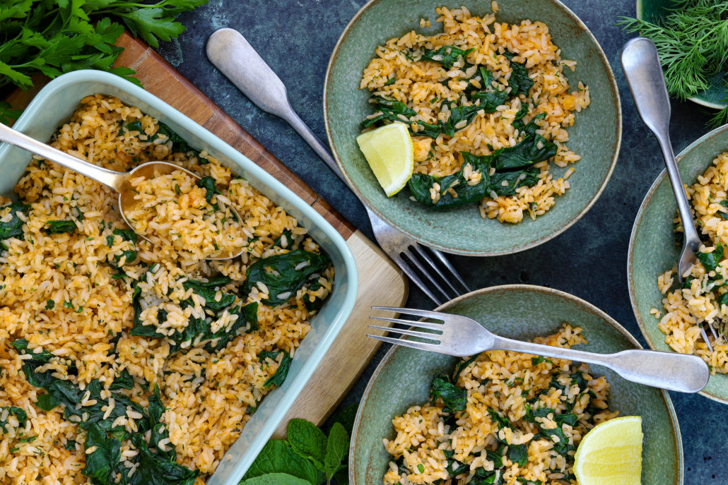 Skinnymixers Greek Spinach Rice