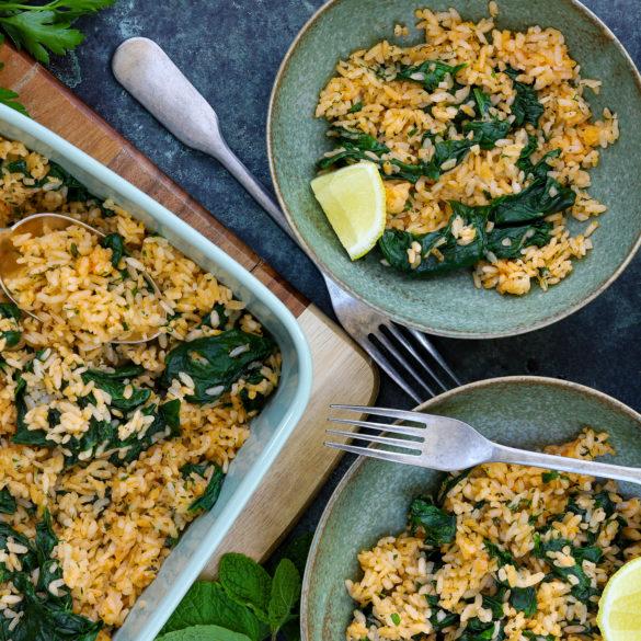 Skinnymixers Greek Spinach Rice