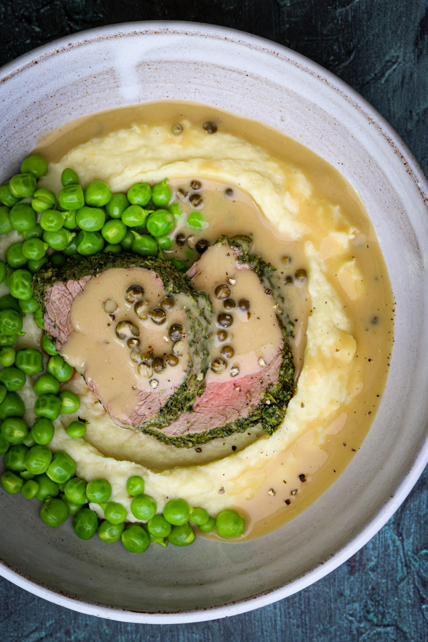 THMV Herb Crusted Beef with Peppercorn Sauce Skinnymixers