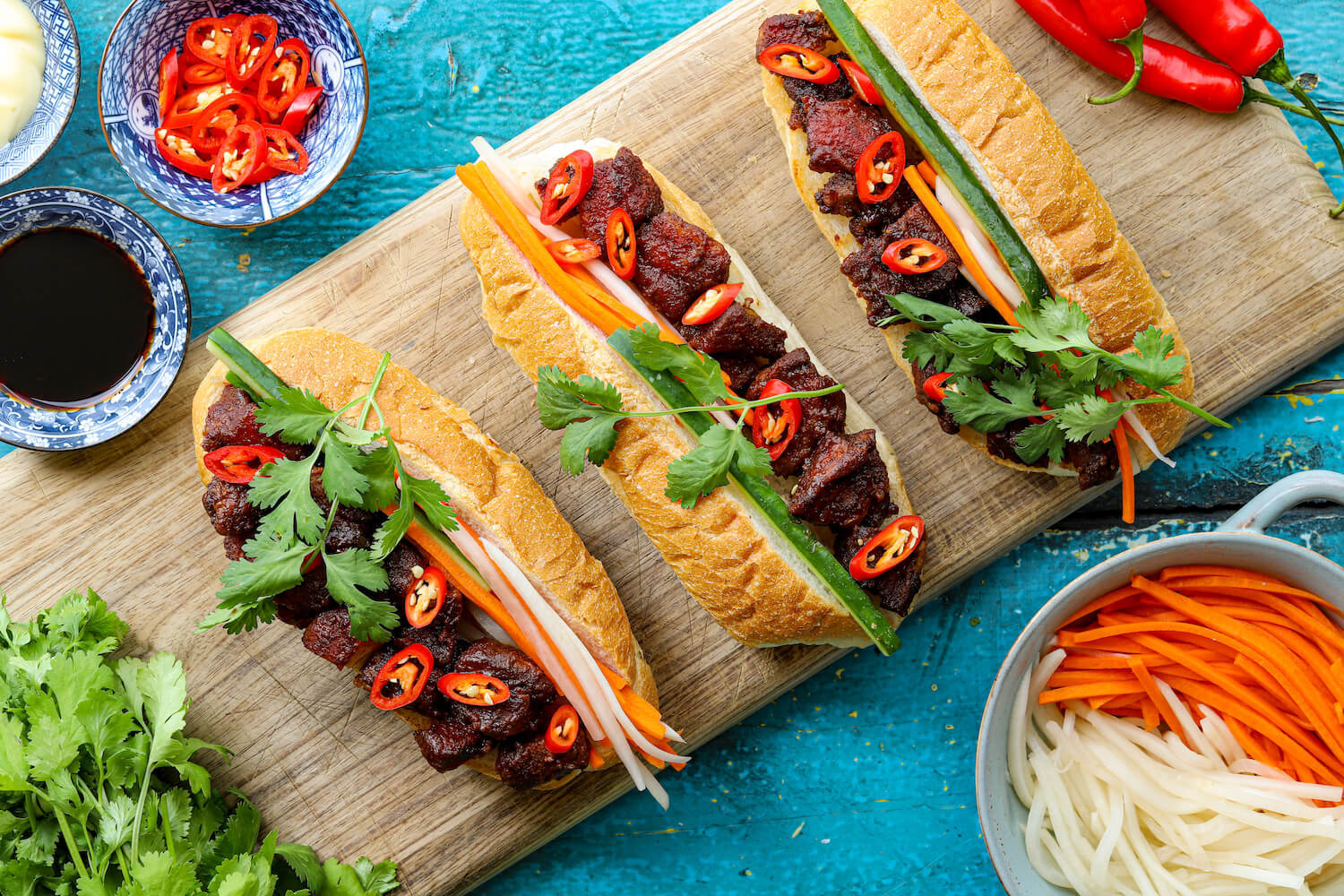 SMBBQ Pork Belly Burnt Ends Banh Mi Skinnymixers