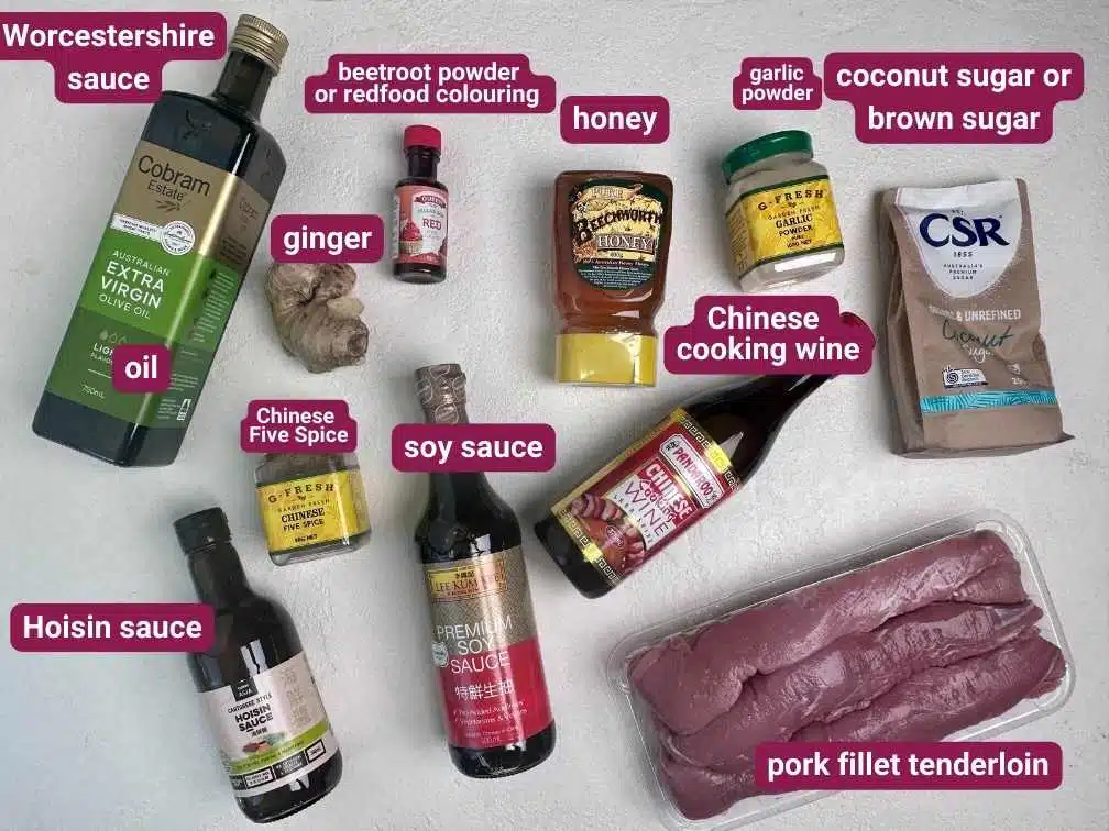 What you will need to make Char Siu Pork from SkinnyAsia