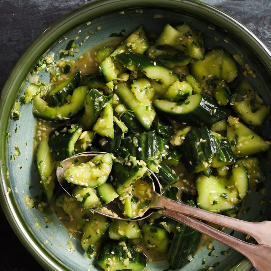 SKINNYASIA Smashed Cucumber Salad Skinnymixers