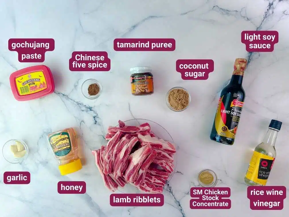 What you will need to make the Sticky Lamb Ribs in SkinnyAsia