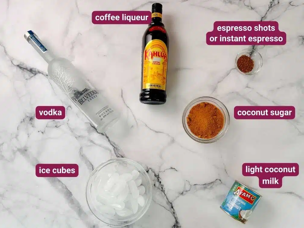 What you will need to make the Skinnymixer's Vietnamese Espresso Martini