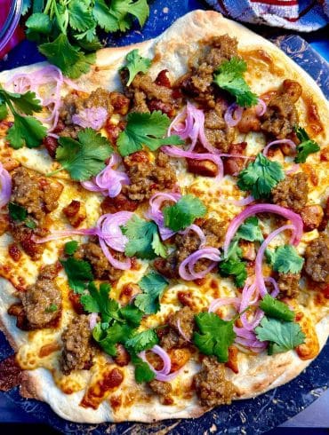 Chicken Satay Pizza with Lailah's Pizza Dough