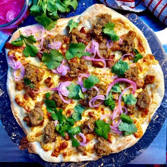 Chicken Satay Pizza with Lailah's Pizza Dough