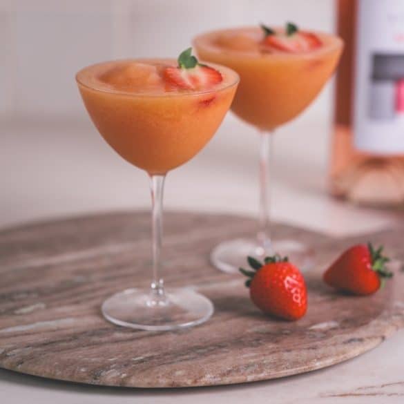 Summer Peach Frosé (Frozen Rosé Cocktail)