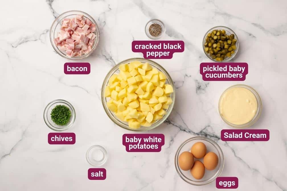 Creamy Potato Salad Ingredients