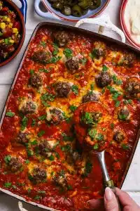 Enchilada Meatball Bake
