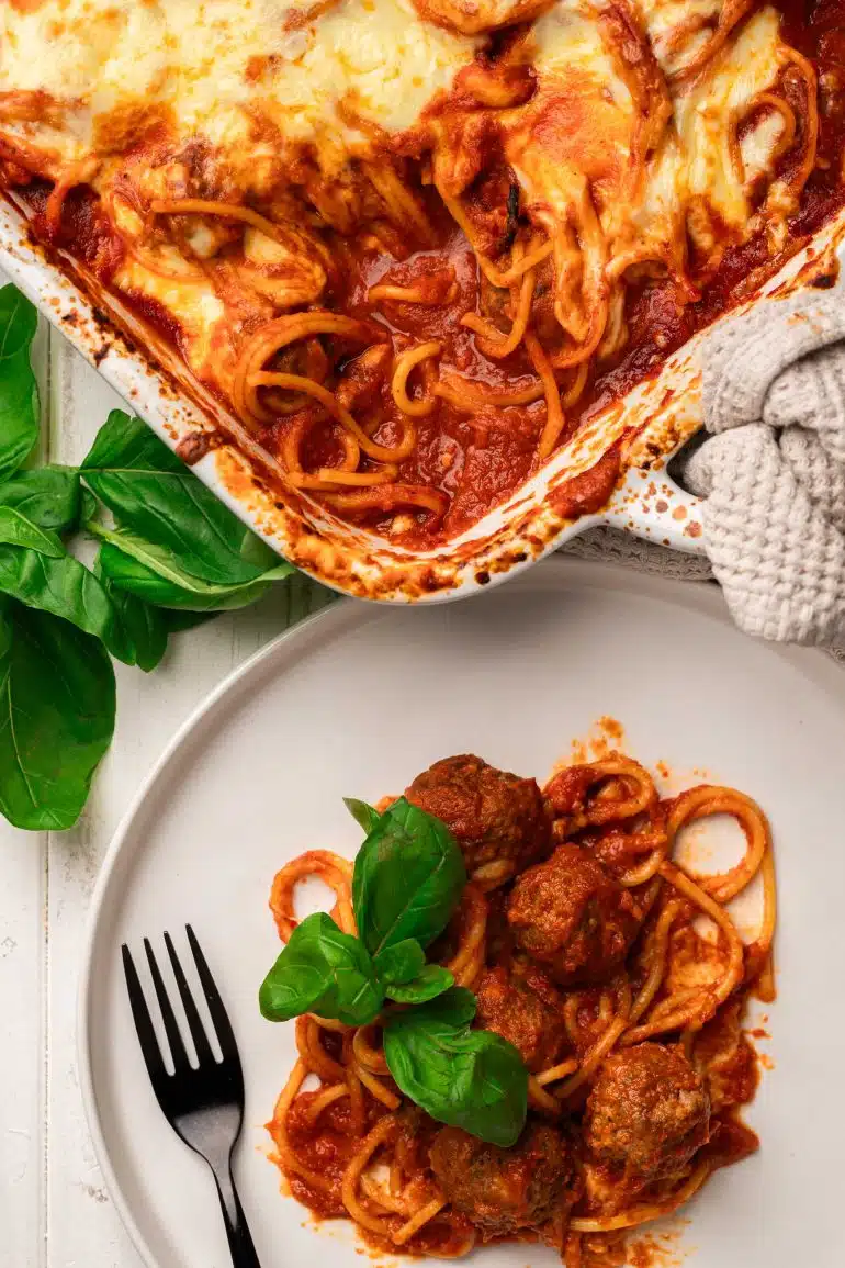 Spaghetti Meatball Bake