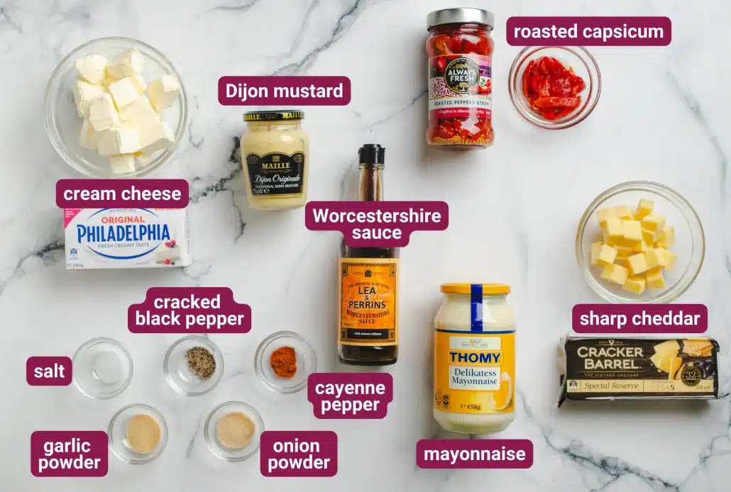 Skinnymixers Pimento Cheese Dip Ingredients