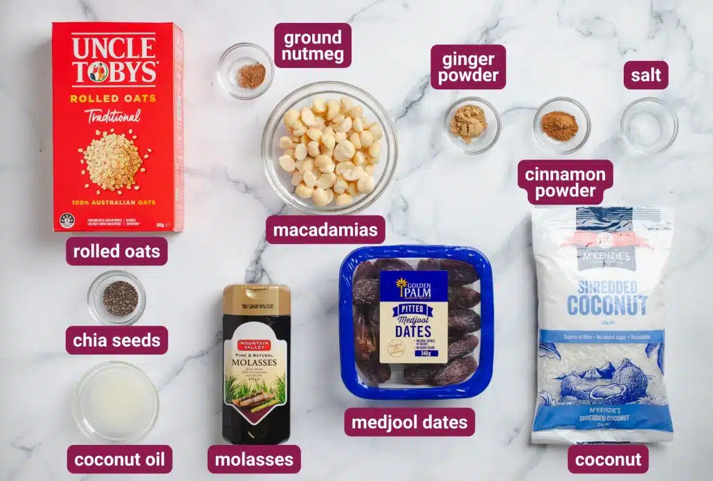 Gingerbread Bliss Balls ingredients