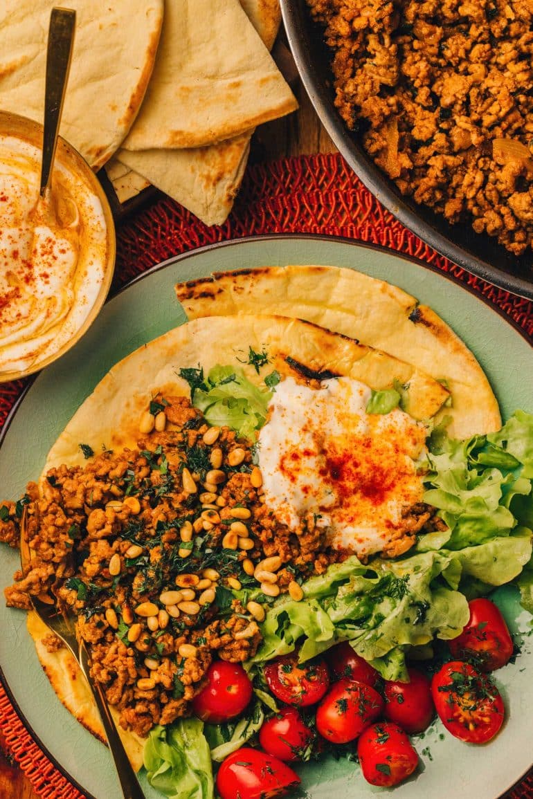 Turkish Mince Bowl with Garlic Sauce