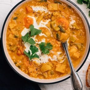 Vegetarian Mulligatawny Soup made in the Thermomix