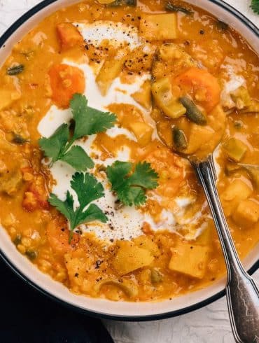 Vegetarian Mulligatawny Soup made in the Thermomix