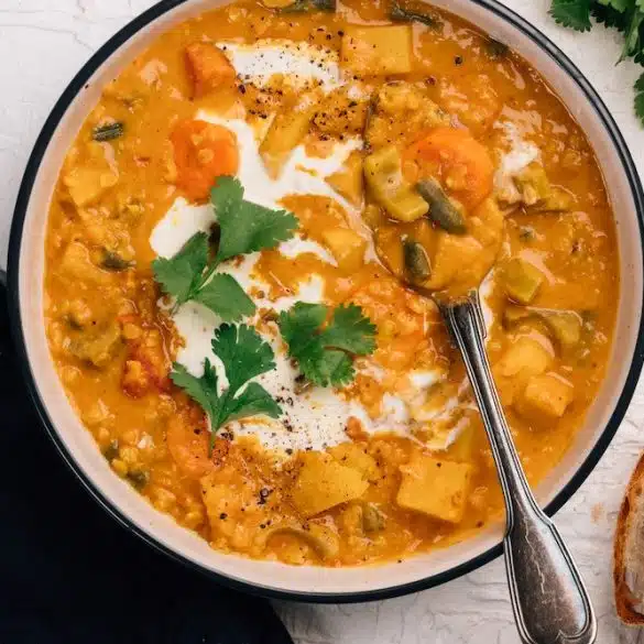 Vegetarian Mulligatawny Soup made in the Thermomix