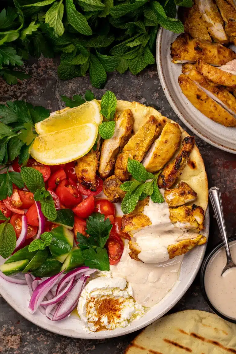Skinnymixers Chicken Shawarma from SkinnyMediterranean.