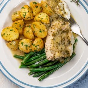 Skinnymixers Italian Fish Piccata All in One Dinner from SkinnyMediterranean.