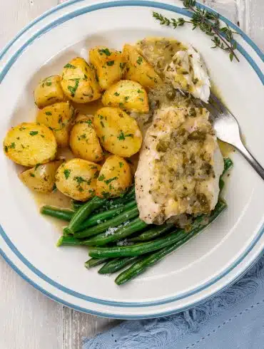 Skinnymixers Italian Fish Piccata All in One Dinner from SkinnyMediterranean.