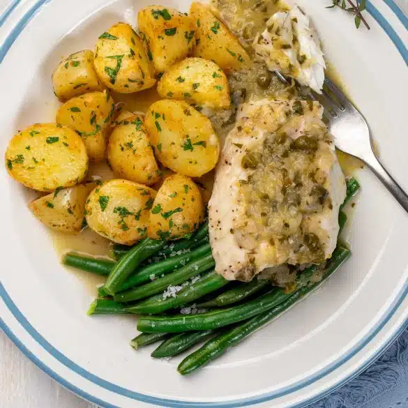 Skinnymixers Italian Fish Piccata All in One Dinner from SkinnyMediterranean.