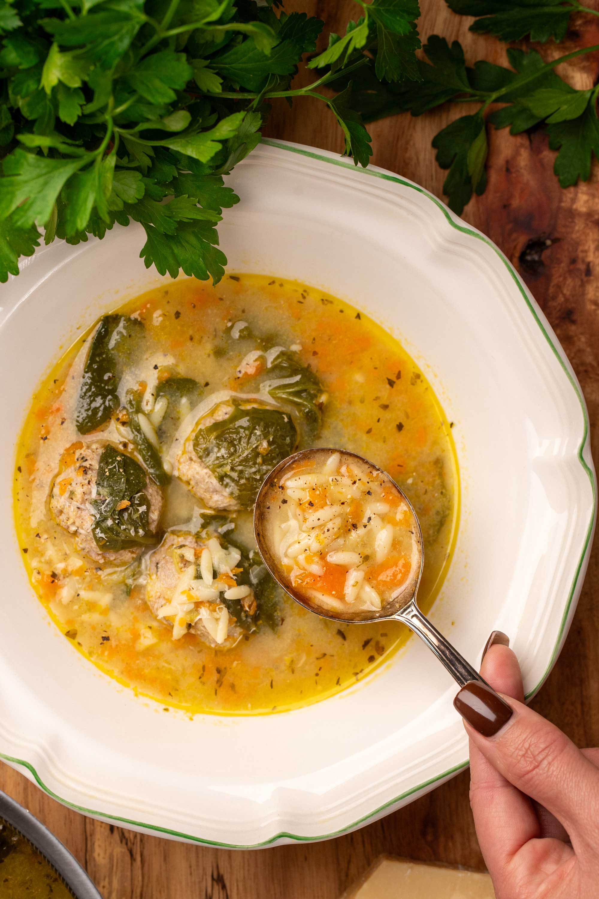 Skinnymixers Italian Wedding Soup from SkinnyMediterranean.