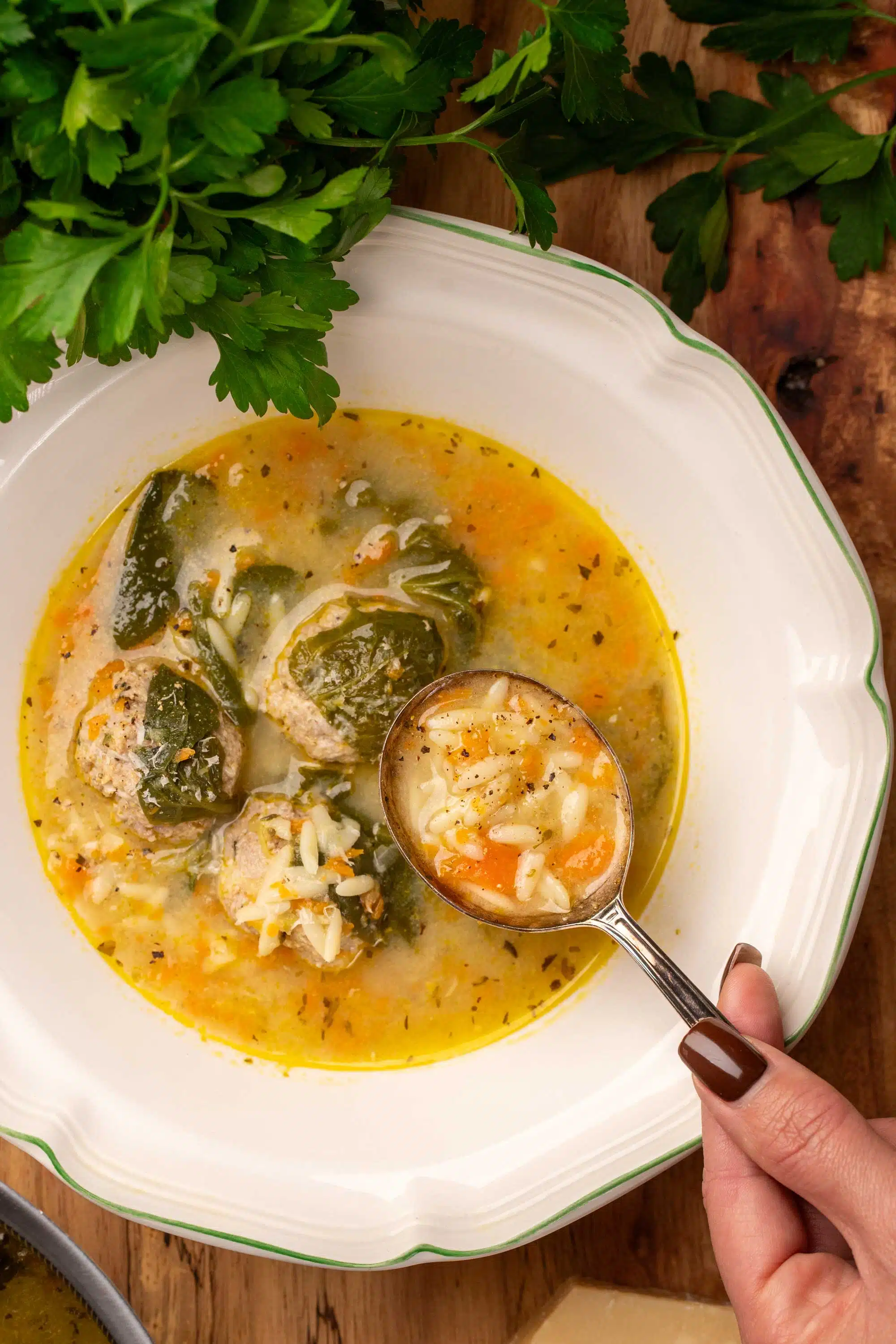 Skinnymixers Italian Wedding Soup from SkinnyMediterranean.