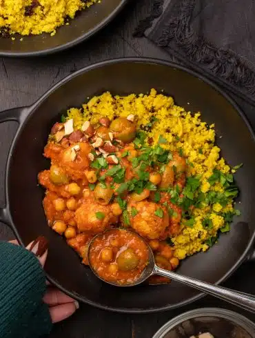 Skinnymixers Moroccan Chicken Meatball in Tomato Sauce from SkinnyMediterranean.