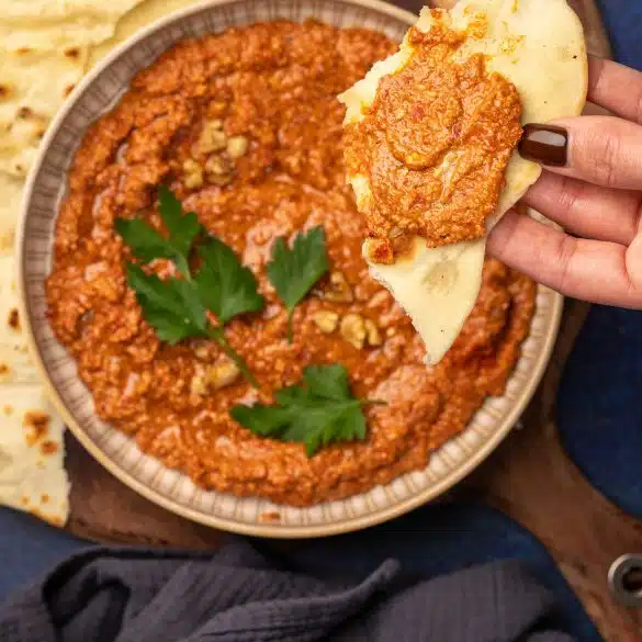 Skinnymixers Muhammara Roasted Red Capsicum Walnut Dip from SkinnyMediterranean.