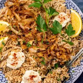 Skinnymixers Mujadara Lentil Rice from SkinnyMediterranean.