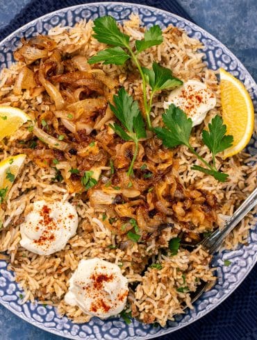 Skinnymixers Mujadara Lentil Rice from SkinnyMediterranean.