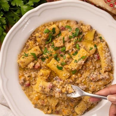 Skinnymixers One Pot White Bolognese from SkinnyMediterranean.