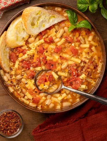 Skinnymixers Pasta e Fagioli Italian Pasta Soup from SkinnyMediterranean.
