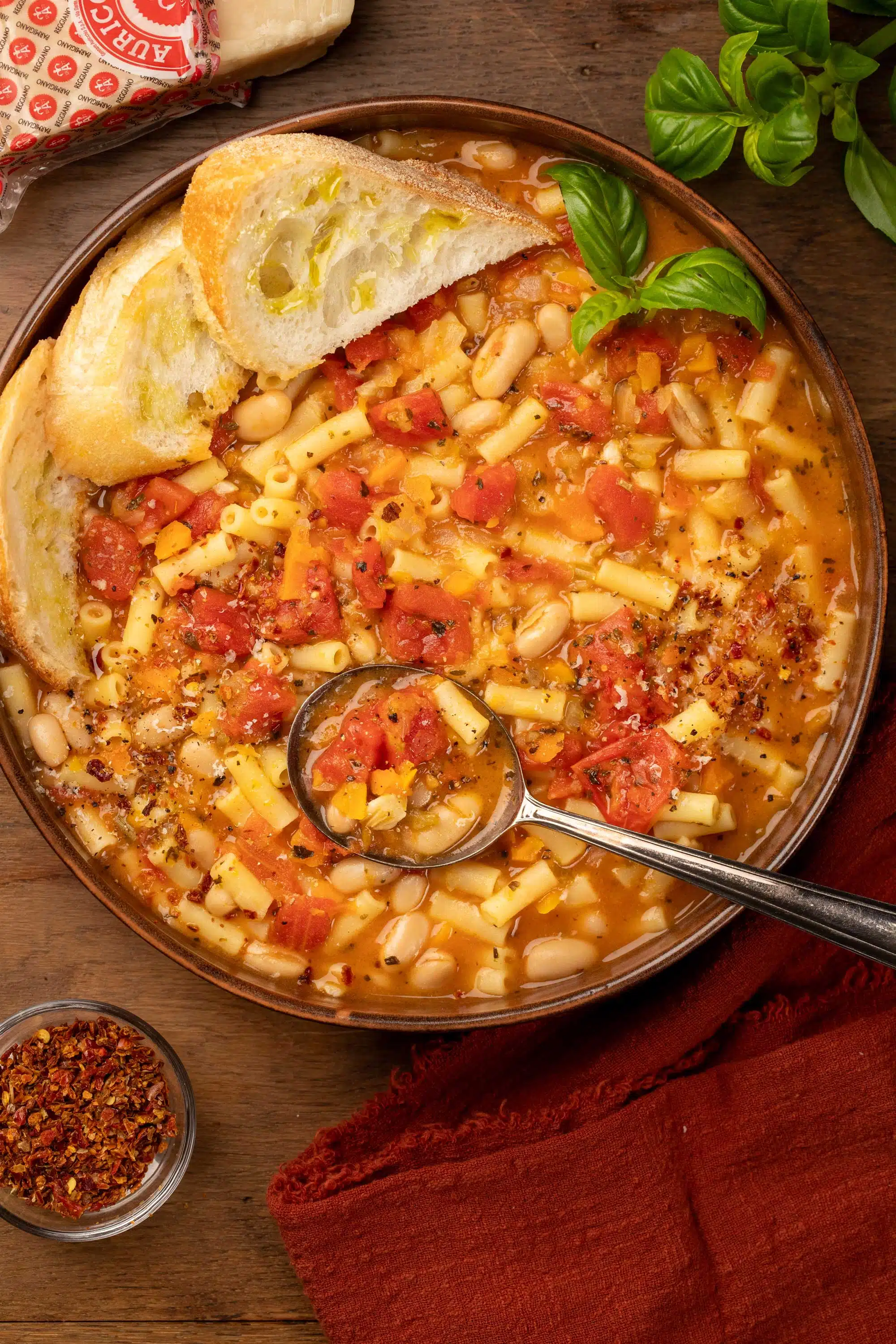 Skinnymixers Pasta e Fagioli Italian Pasta Soup from SkinnyMediterranean.