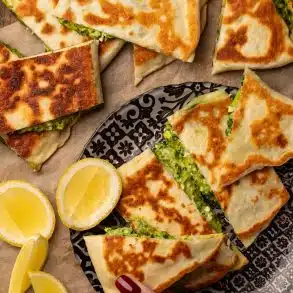 Skinnymixers Spinach & Feta Gözleme from SkinnyMediterranean.
