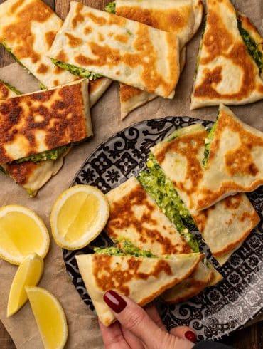 Skinnymixers Spinach & Feta Gözleme from SkinnyMediterranean.