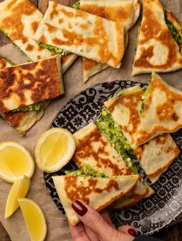 Skinnymixers Spinach & Feta Gözleme from SkinnyMediterranean.