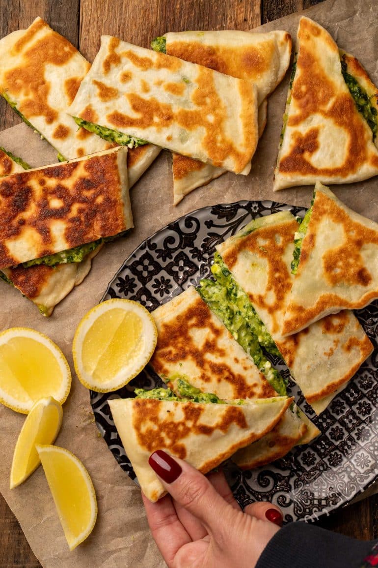 Skinnymixers Spinach & Feta Gözleme from SkinnyMediterranean.