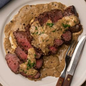 Skinnymixers Steak au Poivre from SkinnyMediterranean.
