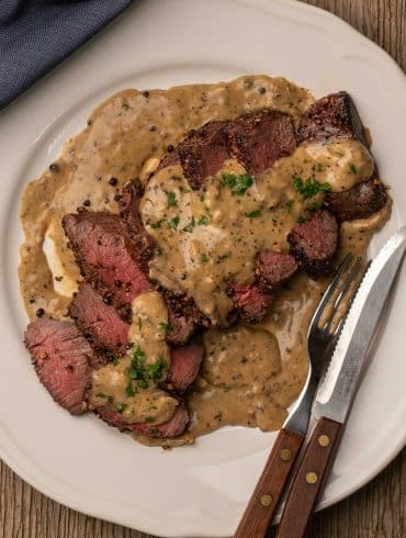 Skinnymixers Steak au Poivre from SkinnyMediterranean.