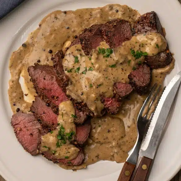 Skinnymixers Steak au Poivre from SkinnyMediterranean.