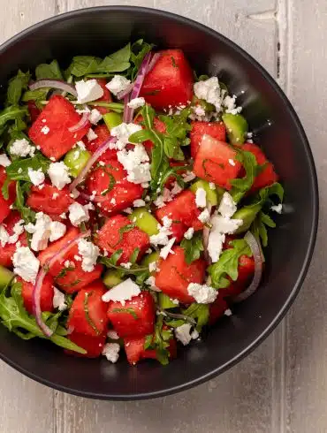 Skinnymixers Watermelon & Mint Salad from SkinnyMediterranean.