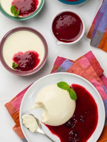 Greek Yoghurt Panna Cotta with Berry Coulis