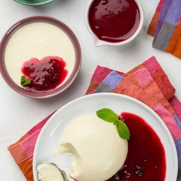 Greek Yoghurt Panna Cotta with Berry Coulis
