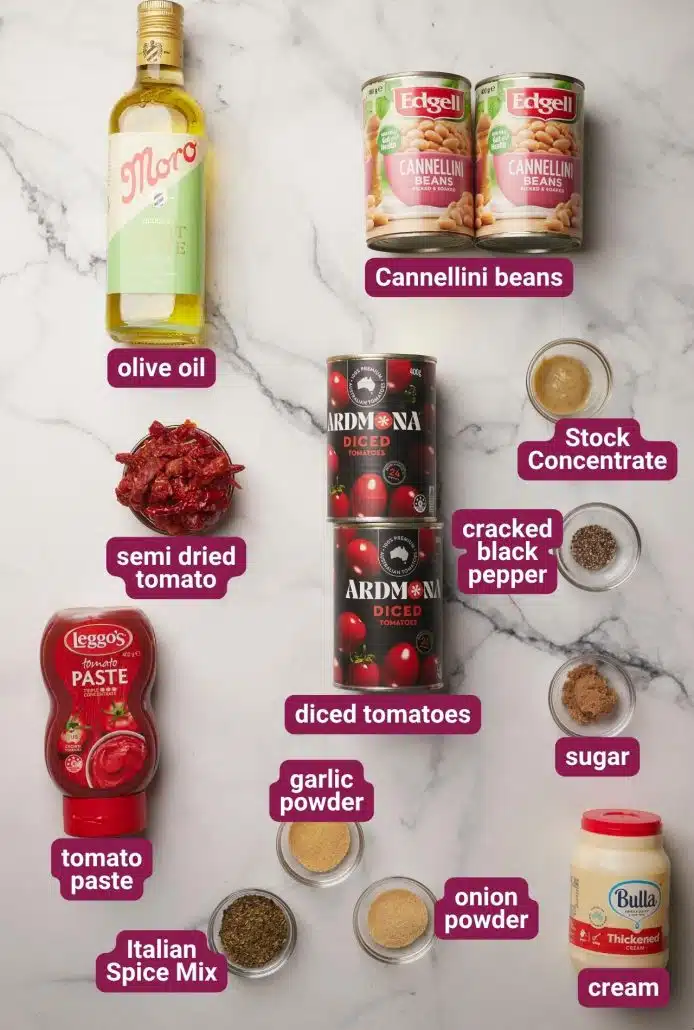 What you will need to make Creamy Tomato White Bean Stew from SkinnyMediterranean